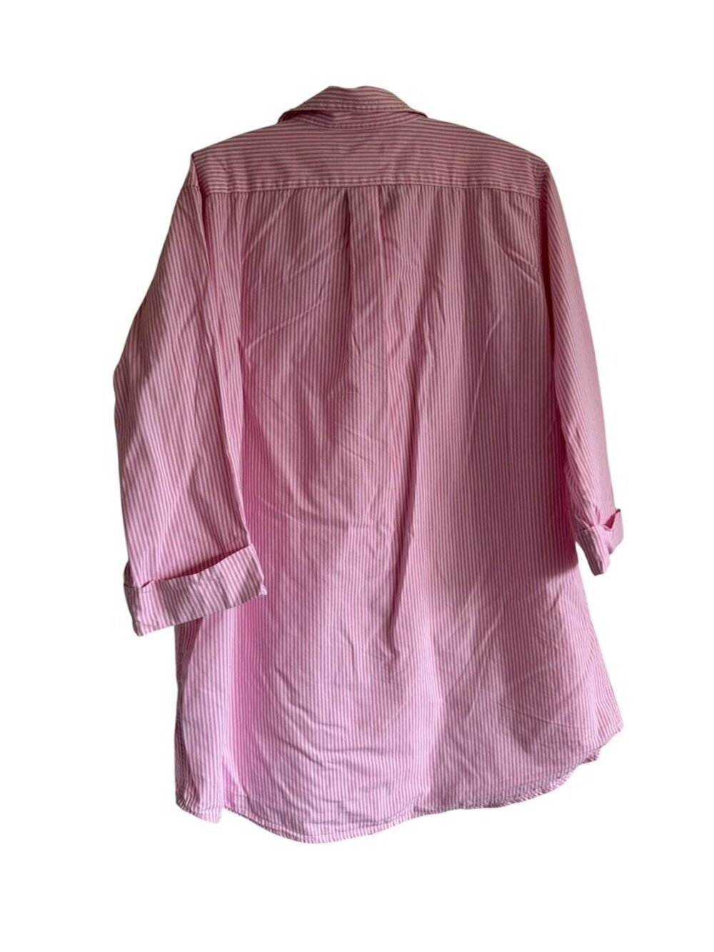 Lauren Ralph Lauren Pink Striped Cotton Poplin Sleep Shirt Women's Size XL - Picture 4 of 12